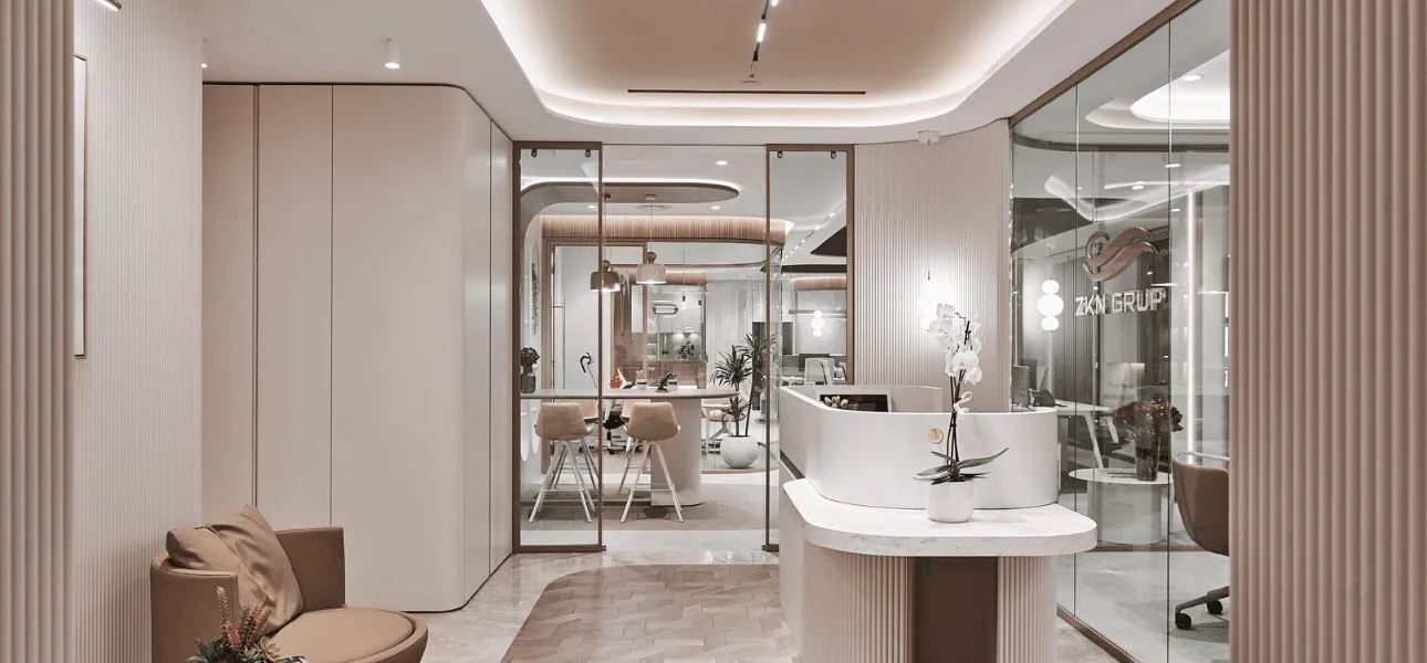 Modern Ofiste Lobi ve Geçiş Holü Mimarisi