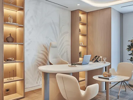 Organik Formlu Yönetici Ofisi Tasarımı